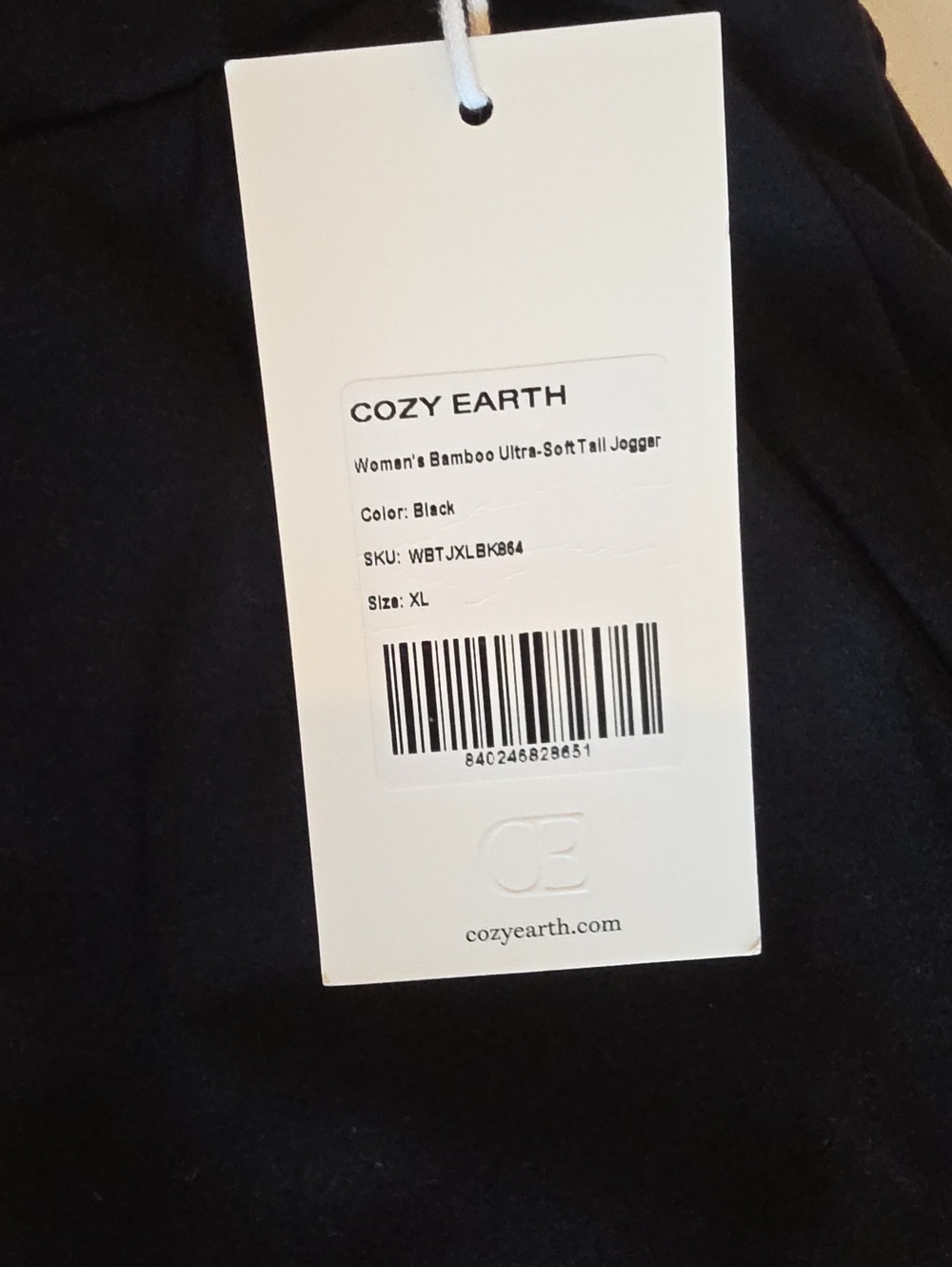 Cozy Earth Women's Bamboo Ultra Soft Jogger Pant Black XL Tall NWT - Picture 3 of 15